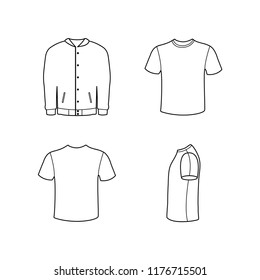 Clothing icons set, Easy to edit, resize and colorize