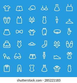 Clothing icons, simple and thin line design