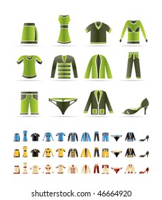 Clothing Icons - Vector Icon Set  - 3 colors included