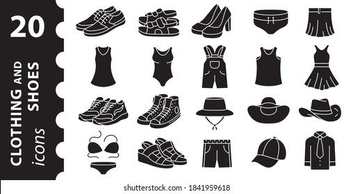 Clothing icons in the vector. Symbol in a simple flat style.