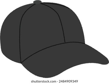 Clothing illustration. The cap is a rimless hat with a brim only on the front.