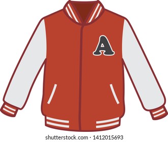 clothing. Image illustration of red jacket