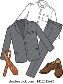 clothing. Image illustration of a set of five men's clothes