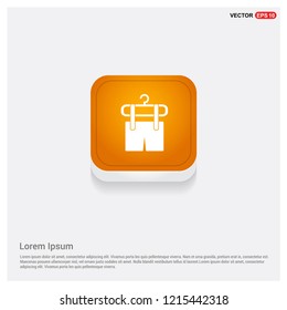Clothing item on hanger icon Orange Abstract Web Button - Free vector icon