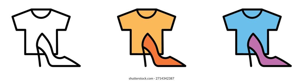 Vetor de ícone de Itens de Roupa. Símbolo de moda chique. ilustração vetorial.