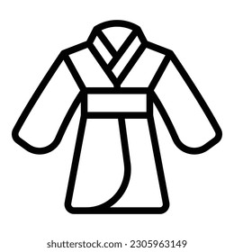 Clothing kimono icon outline vector. Karate fashion. Textile cotton