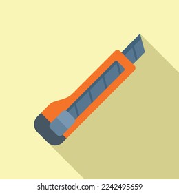 Clothing knife icon flat vector. Sewing garment. Repair machine