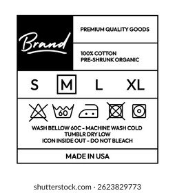 Clothing Label Design with Care Instructions