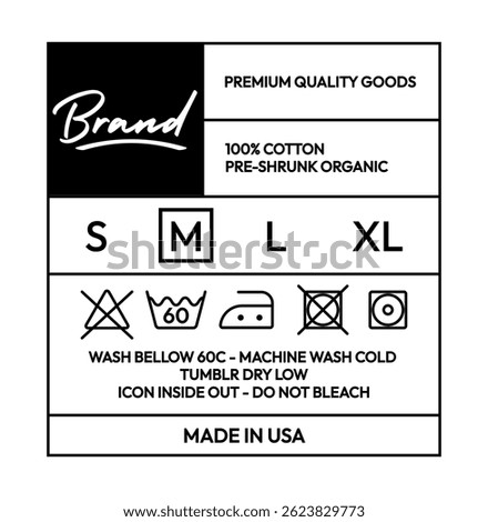 Clothing Label Design with Care Instructions