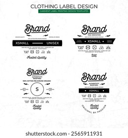 Clothing Label  design Templates Featuring Various style and Design Instructions