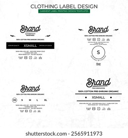 Clothing Label  design Templates Featuring Various style and Design Instructions