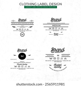 Clothing Label  design Templates Featuring Various style and Design Instructions