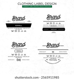 Clothing Label  design Templates Featuring Various style and Design Instructions
