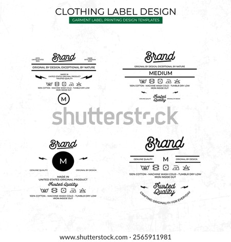 Clothing Label  design Templates Featuring Various style and Design Instructions