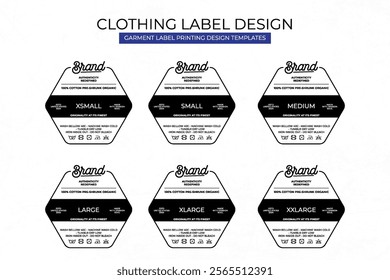 Clothing label tag printed neck label template design