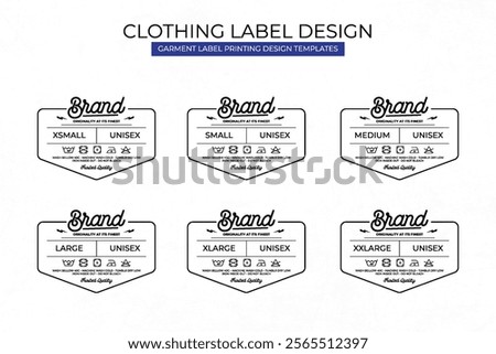 Clothing label tag printed neck label template design