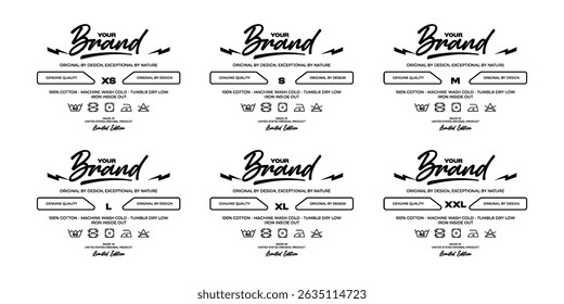 clothing label tag printed templates Minimalist
