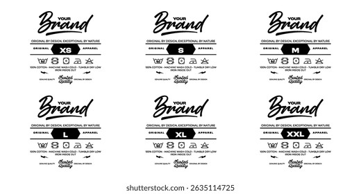 clothing label tag printed templates Minimalist