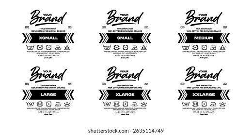 clothing label tag printed templates Minimalist