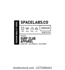 Clothing label tag template concept vector design industry