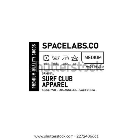 Clothing label tag template concept vector design industry