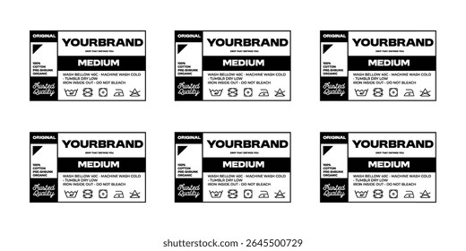 Clothing label tag template design printed garment template