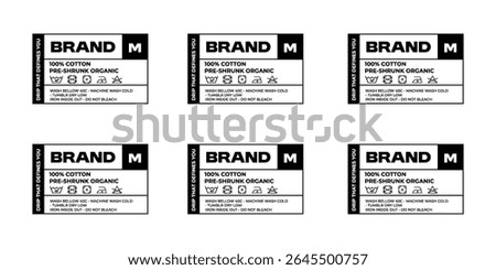 Clothing label tag template design printed garment template