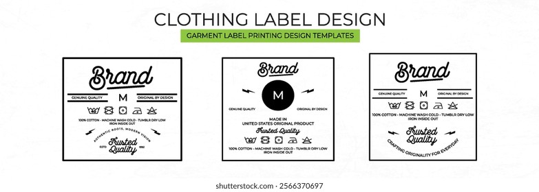 Clothing Label tag Templates Featuring Various style and Design