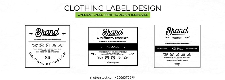 Clothing Label tag Templates Featuring Various style and Design