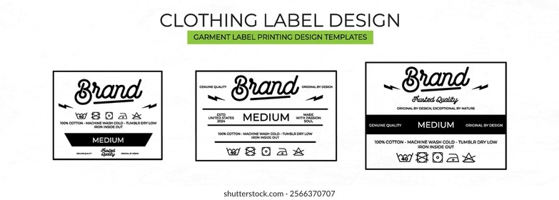 Clothing Label tag Templates Featuring Various style and Design