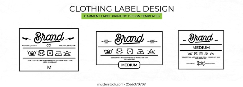 Clothing Label tag Templates Featuring Various style and Design