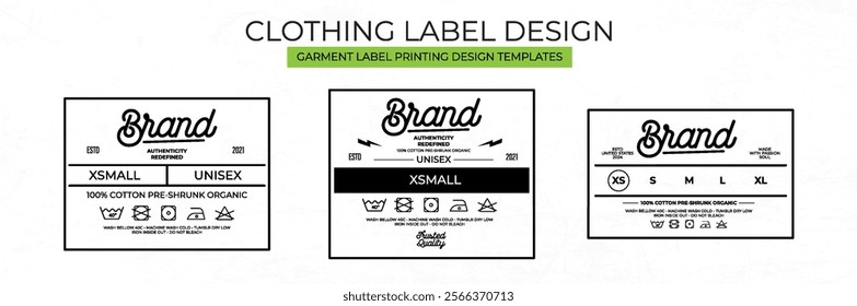 Clothing Label tag Templates Featuring Various style and Design