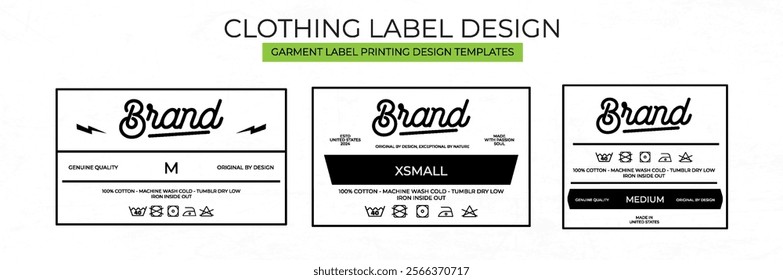 Clothing Label tag Templates Featuring Various style and Design