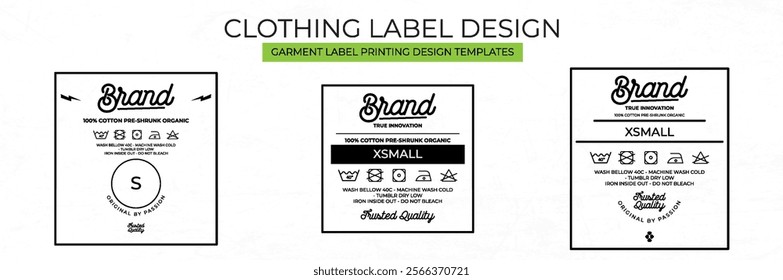 Clothing Label tag Templates Featuring Various style and Design