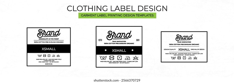 Clothing Label tag Templates Featuring Various style and Design