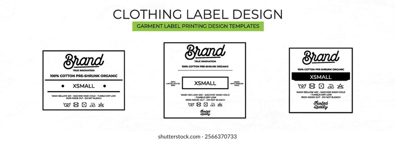 Clothing Label tag Templates Featuring Various style and Design