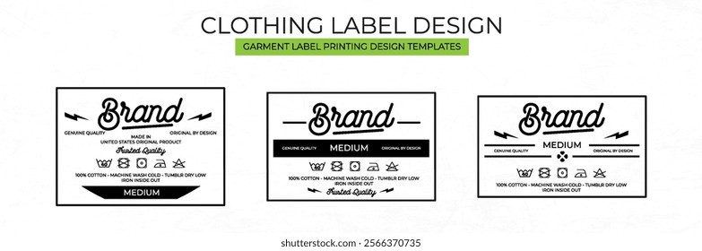 Clothing Label tag Templates Featuring Various style and Design