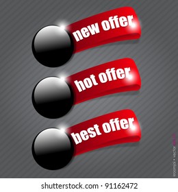 Clothing labels offer with button for your design, vector format