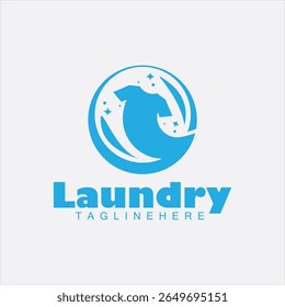 design de logotipo de lavanderia de roupas, logotipo de lavanderia moderna com roupas limpas lavar ilustração vetor design