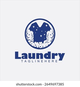 clothing laundry logo design, Modern laundry logo with clothes clean wash illustration vector design