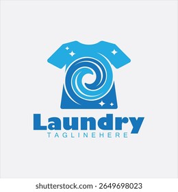 design de logotipo de lavanderia de roupas, logotipo de lavanderia moderna com roupas limpas lavar ilustração vetor design