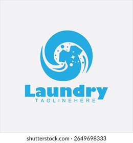 design de logotipo de lavanderia de roupas, logotipo de lavanderia moderna com roupas limpas lavar ilustração vetor design