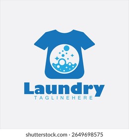 design de logotipo de lavanderia de roupas, logotipo de lavanderia moderna com roupas limpas lavar ilustração vetor design