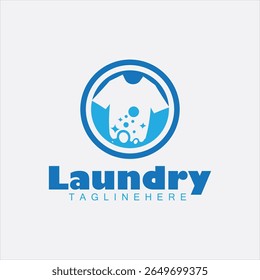 design de logotipo de lavanderia de roupas, logotipo de lavanderia moderna com roupas limpas lavar ilustração vetor design