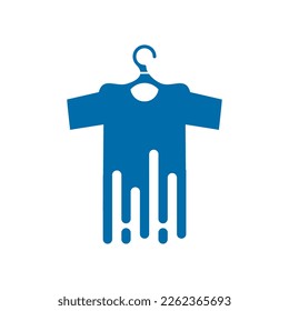 Diseño del logo del vector del servicio de lavandería de ropa