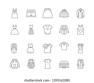 Clothing line line icons, signs, vector set, outline illustration concept 
