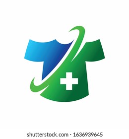 Clothing logo accompanied medical symbols