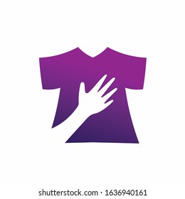 Clothing logo with hand concept