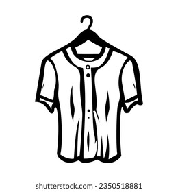 clothing logo jacket shirt on hangers clothing outline vector illustration