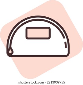 Clothing make up bag, illustration, vector on white background.